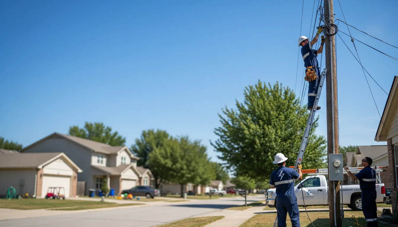 Residential electrician providing installation services in Godley, TX
